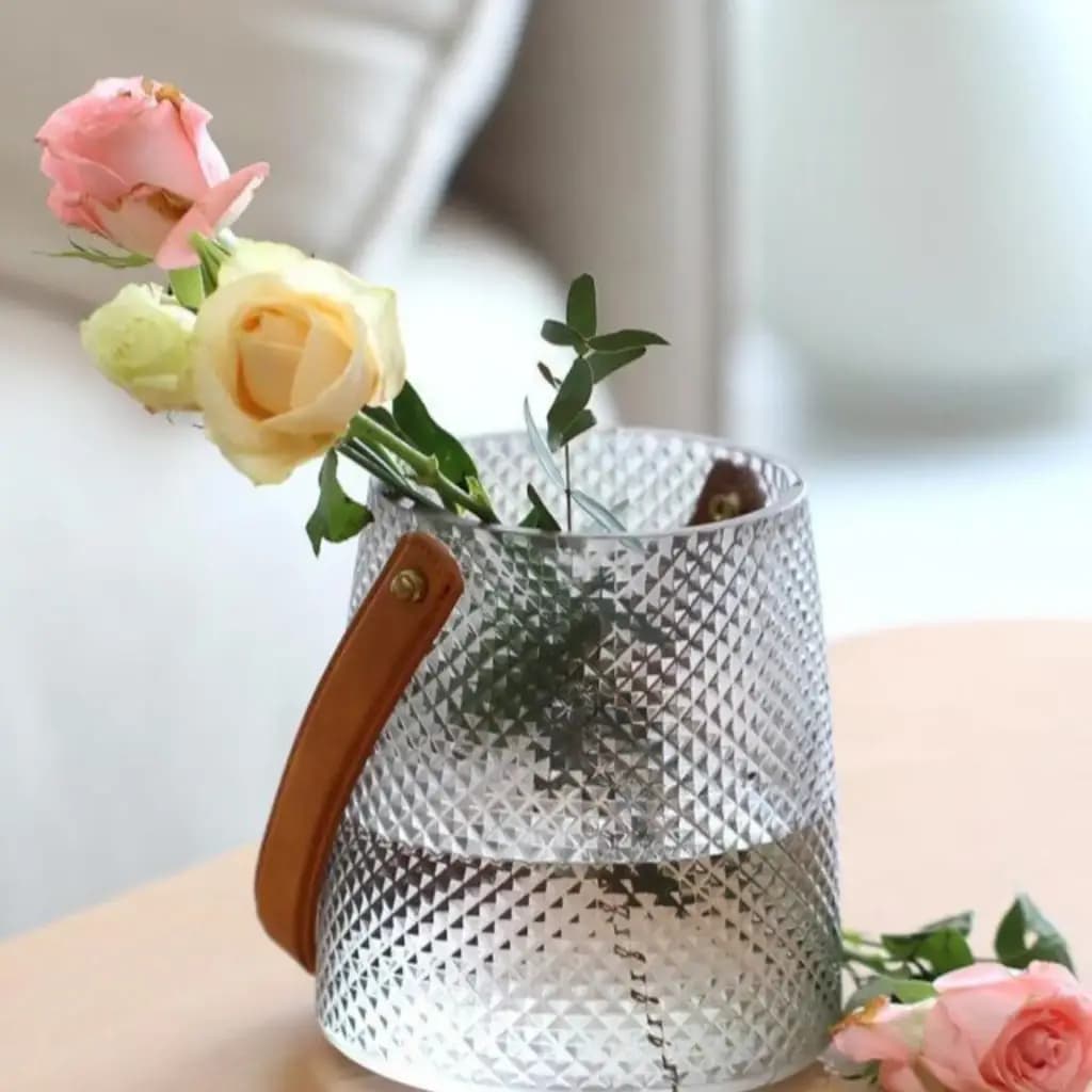 Textured Glass Lantern Vase