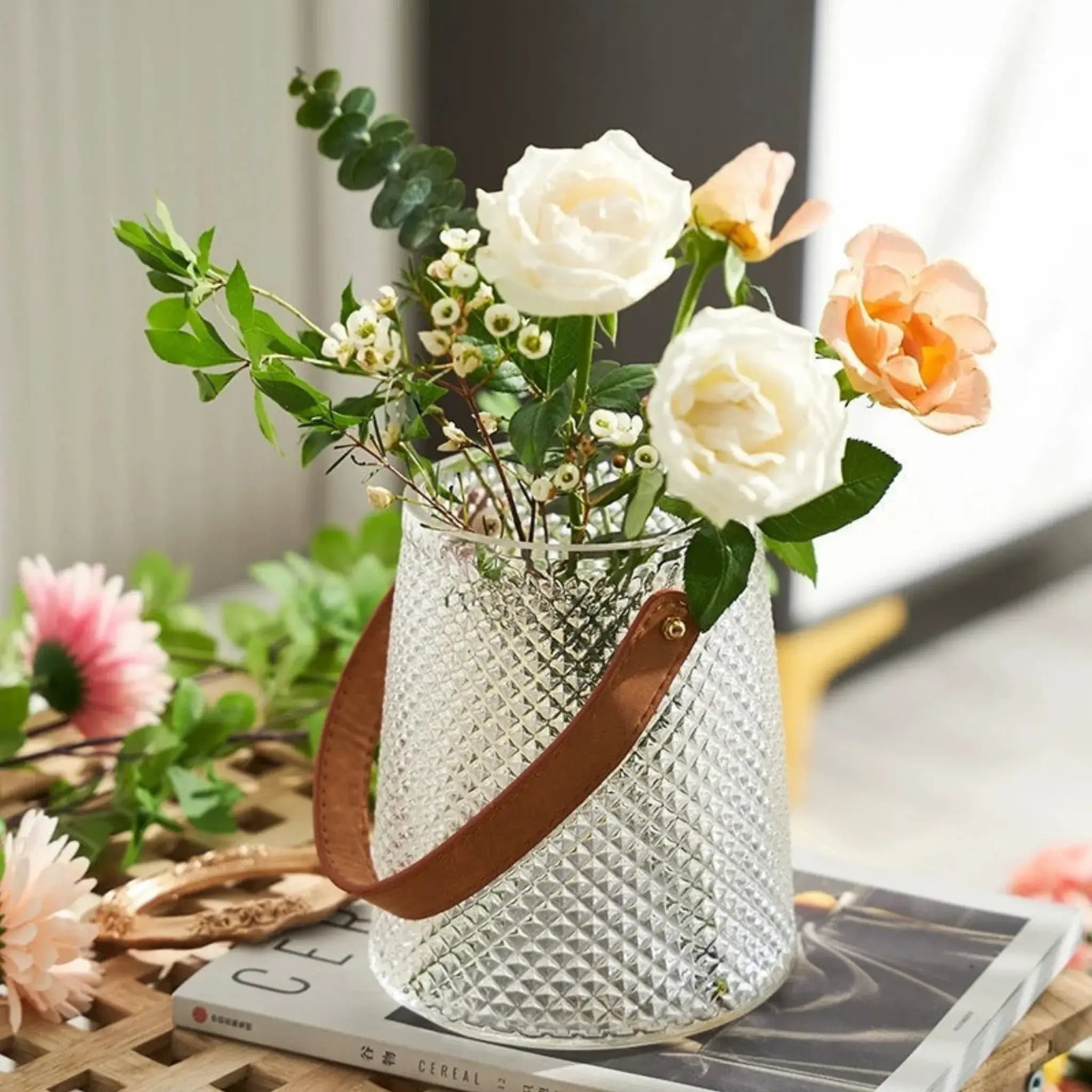 Textured Glass Lantern Vase